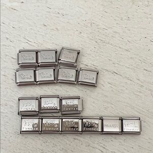Lot 16 Zoppini Firenze + Italy charm bracelet links 9mm